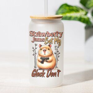 Strawberry Jams Mug, But My Glock Don’t, Iced Coffee Tumbler, Funny Capybara